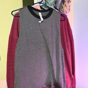 Lululemon Athletica Black and Gray Striped Top